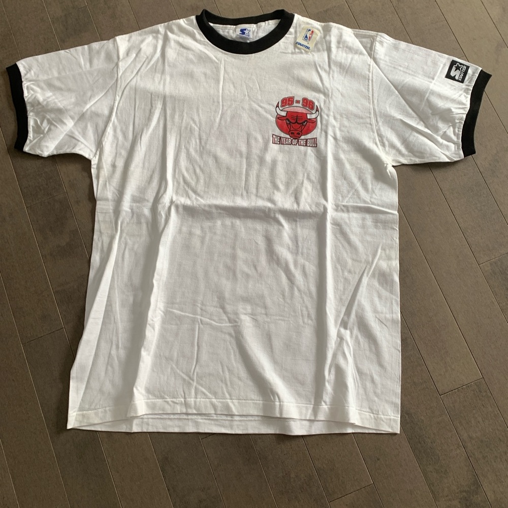 Vintage 90s Starter Chicago Bulls 72-10 Dream Season Ringer T-Shirt Large NWOT - Picture 2 of 10